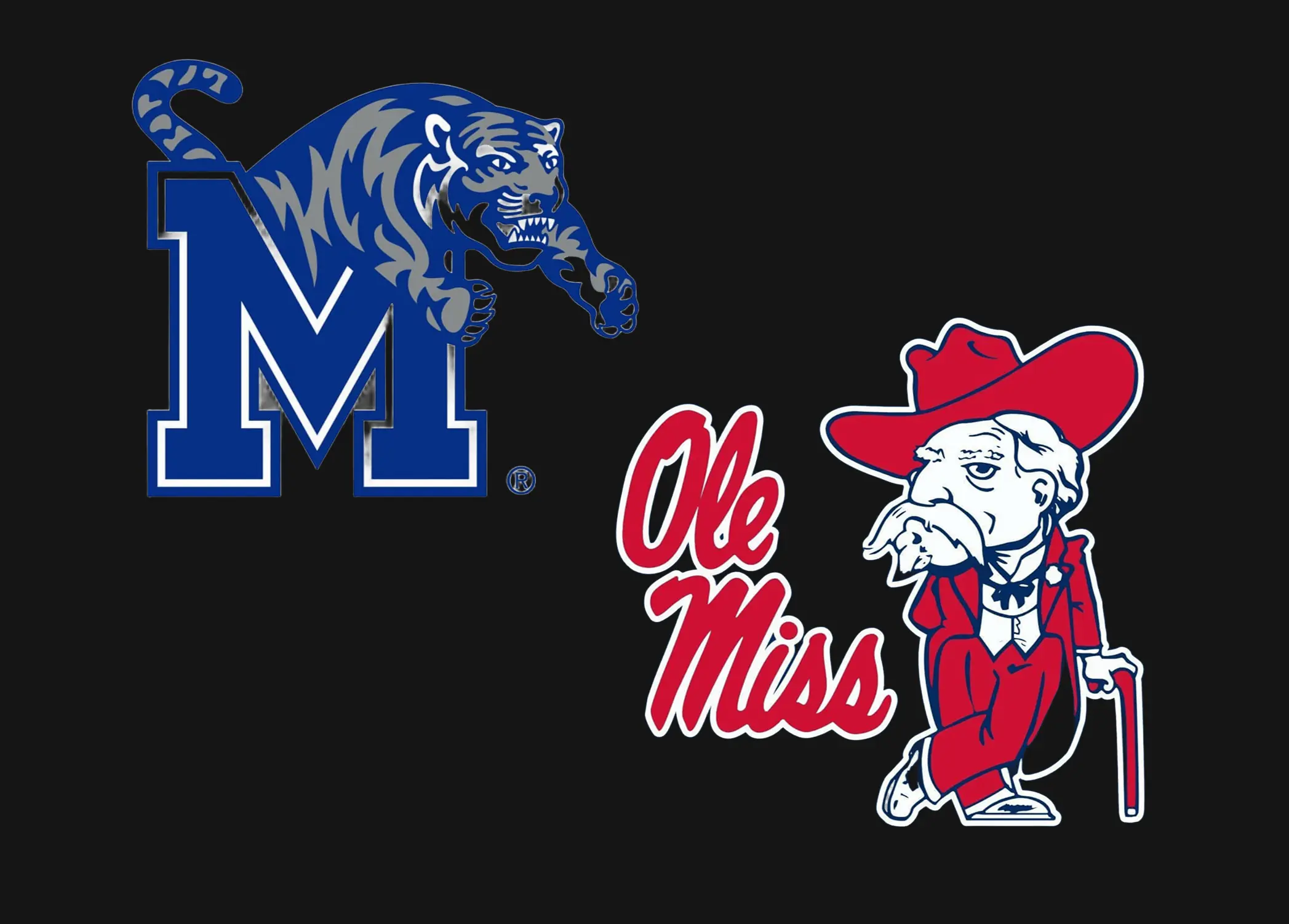 Memphis Tigers Logo and Ole Miss Logo in a Mashup